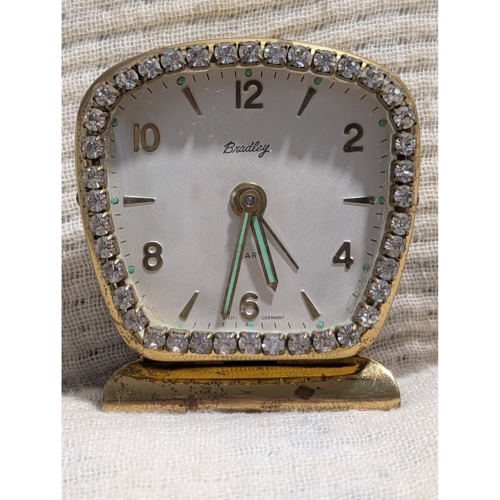 Bradley Gold Crystal Accent Table Clock - Gold